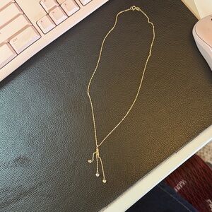 10k Gold Drop Lariat Necklace - Elegant Women Jewelry